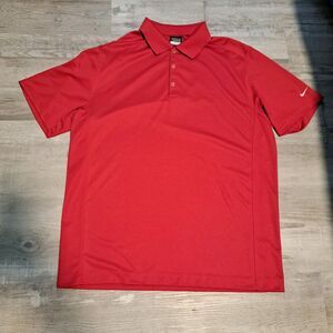 Nike Dri Fit XL Red Men's Golf Polo Shirt Athletic